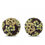 Abalorios bohemios Púrpura oscuro-dorado