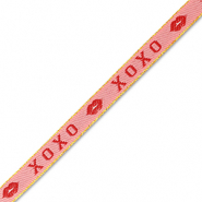 Cinta con texto "xoxo" Rosa-rojo
