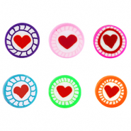 Abalorios de pol&iacute;meros coraz&oacute;n Multicolor