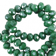 Abalorios faceteados disco 3x2mm Verde trébol-revestimiento pearl shine