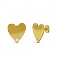 Pendientes Acero Inox corazón Dorado