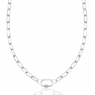 Cadenas Acero Inox eslab&oacute;n cierre ovalado Plateado