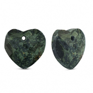 Colgante de piedra natural Vidrio coraz&oacute;n Negro-gris