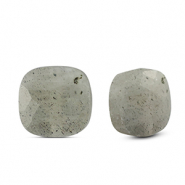 Abalorios de piedra natural Vidrio cuadrados Light gray