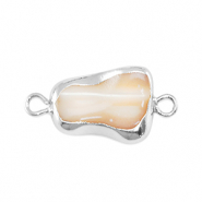 Perlas de agua dulce entrepieza asimétrico Plateado-taupe