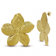 Pendientes Acero Inox flor Dorado