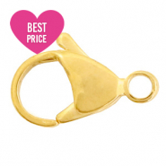 Fornituras acero inox mosquetón 9mm Dorado