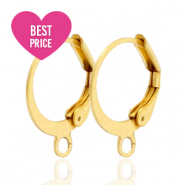 Cierre pendiente ballestilla con anilla de acero inox Dorado