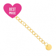 Fornituras Acero Inox extenci&oacute;n de cadena moneda 6mm Dorado