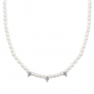 Cadenas Acero Inox perlas Plateado