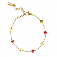 Pulseras Acero Inox corazón Dorado
