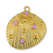 Colgantes met&aacute;licos DQ conchas Rosa claro-Dorado (sin n&iacute;quel)