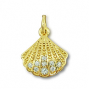 Metal TQ latón colgante concha Dorado