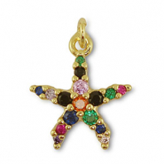 Metal TQ latón colgante estrella de mar Dorado-multicolor