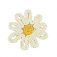 Colgantes Rafia flor 50mm Blanco