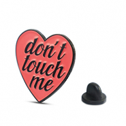 Pins coraz&oacute;n "Don't touch me" Rosa-negro