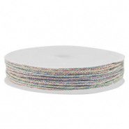 Hilo macram&eacute; trenzado 1mm Multicolor met&aacute;lico