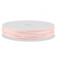 Hilo macram&eacute; trenzado 0,8mm Rosado claro met&aacute;lico
