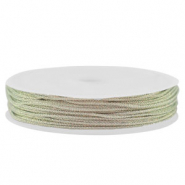 Hilo macram&eacute; trenzado 0,8mm Plata-Rosado met&aacute;lico