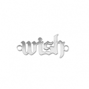 Colgantes Acero Inox entrepieza ''wish'' Plateado