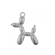 Colgantes Acero Inox perro globo Plateado