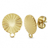 Fornituras Acero Inox pendientes redondo con anilla Dorado