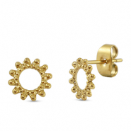 Pendientes Acero Inox flor Dorado