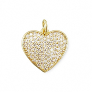 Metal TQ lat&oacute;n colgante zirconia coraz&oacute;n Dorado