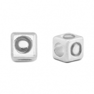 Abalorios letras metálicos DQ O Plata vieja (sin níquel)