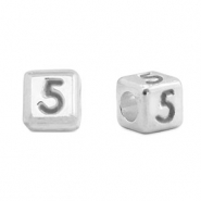 Abalorios letras metálicos DQ 5 Plata vieja (sin níquel)