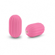 Abalorios acrílicos óvalo Rosa magenta