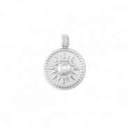 Colgantes Acero Inox redondos con sol Plateado