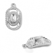 Colgantes metálicos sombrero vaquero Plateado