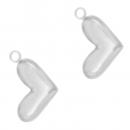 Colgantes Acero Inox coraz&oacute;n Plata