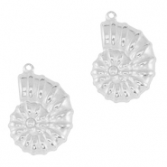 Colgantes Acero Inox concha de mar Plateado