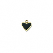 Colgantes Acero Inox corazón Dorado-negro