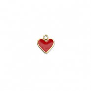 Colgantes Acero Inox corazón Dorado-rojo