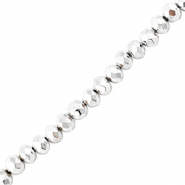 Abalorios faceteados disco 4x3mm Plata met&aacute;lico