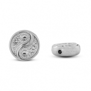 Abalorios de acero inox Yin & Yang Plateado