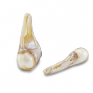 Perlas de agua dulce forma irregular Blanco natural-marrón