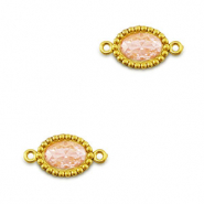 Entrepiezas acero Inox zirc&oacute;n &oacute;valo Dorado-naranja claro