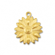 Colgantes Acero Inox flor Dorado