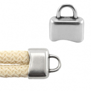 Terminal con anilla metálico DQ para cordón 5mm Plata vieja (sin níquel)