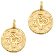 Colgante met&aacute;lico DQ moneda Dorado (sin n&iacute;quel)