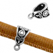 Anillo met&aacute;lico DQ deco con anilla Plata vieja (sin n&iacute;quel)