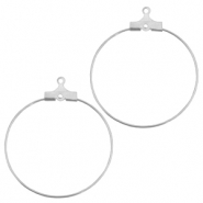 Fornituras met&aacute;licas DQ pendiente base criolla 30mm plata vieja (sin n&iacute;quel)