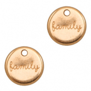 Colgantes met&aacute;licos DQ "family" 12mm Oro rosado (sin n&iacute;quel)