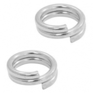 Fornituras DQ metálicas anillos dobles 7mm Plata vieja (sin níquel)