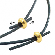 Abalorios de cierre deslizante met&aacute;licos DQ  7x3mm oro (sin n&iacute;quel)