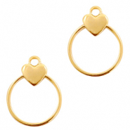 Colgantes met&aacute;licos DQ coraz&oacute;n con anilla Dorado (sin n&iacute;quel)